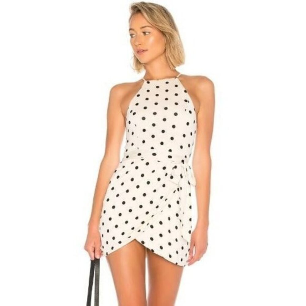 House of Harlow 1960 X REVOLVE Rya Dress in Black & Ivory Dot
